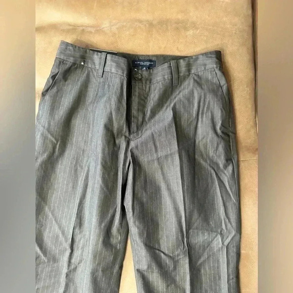 Banana Republic Martin Fit Pants Cropped Brown Striped Womens Size 10 $78 MSRP - Picture 3 of 13